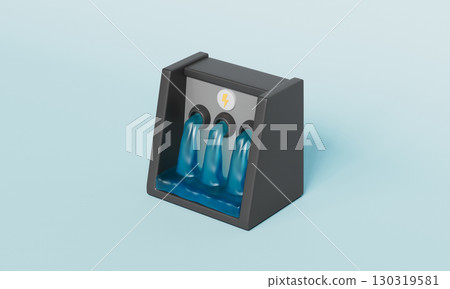 Hydroelectric Power Dam Plant Icon. 3D Rendering. Hydroelectric Power Dam Plant Icon. 3D Rendering. 130319581