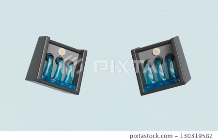Hydroelectric Power Dam Plant Icon. 3D Rendering. Hydroelectric Power Dam Plant Icon. 3D Rendering. 130319582