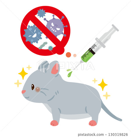 Illustration of a mouse receiving a vaccine Illustration of a mouse receiving a vaccine 130319826