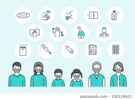 Set of infection control icons 130319922