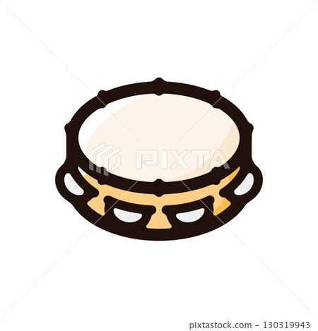 鈴鼓插圖圖示（遊行、音樂、樂器素材） 130319943