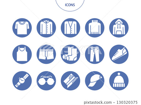Men's fashion icon pictogram vector illustration set 130320375