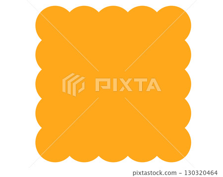 Simple cloud-shaped frame, square, orange 130320464
