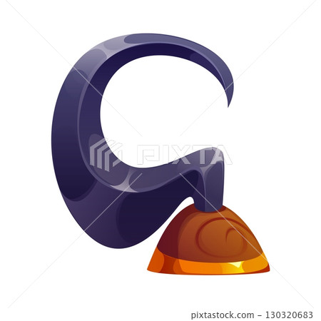 Cartoon Caribbean pirates font or corsair typeface letter G, vector hook hand. Pirate font or corsair English letters alphabet of captain hook hand for marine sailing for typeface or type letters 130320683