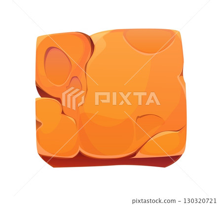 Egypt game sandstone tablet game icon, ancient Egyptian treasure asset. Cartoon vector old, textured, square stone plate with cracks for civilization adventure, archaeology, mythology arcade quiz game 130320721