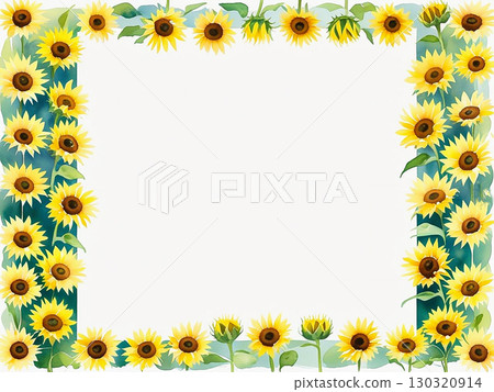Natural sunflower frame illustration Natural sunflower frame illustration 130320914