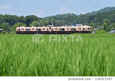 名鐵廣見線6000系列列車6010號巧克力雙色列車穿越青田 130321567