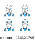 Construction site man 4 facial expressions v2 130321706