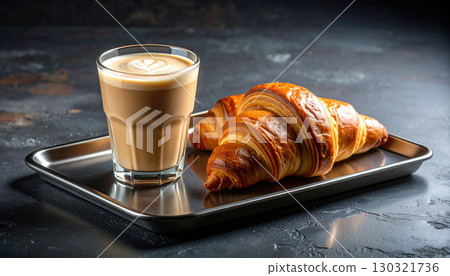 coffee with croissant coffee with croissant 130321736