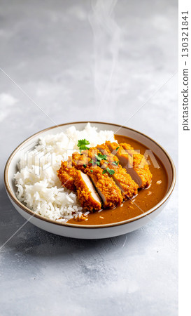 rice with pork or beef or other meat ingredients 130321841