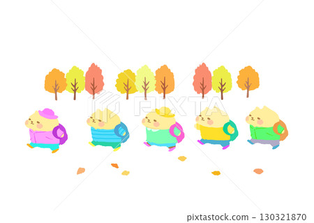 Cute cat going on an autumn field trip Hand-drawn illustration Cute cat going on an autumn field trip Hand-drawn illustration 130321870