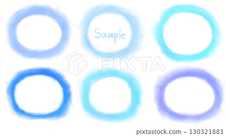 Fluffy round blue background design frame Fluffy round blue background design frame 130321883