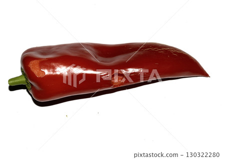 Home grown chilli pepper vegetable wonky and damaged eaten by slugs and pests ruined 130322280