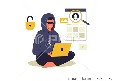 Cyberstalking and Digital Surveillance Illustration Cyberstalking and Digital Surveillance Illustration 130322469