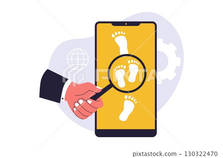 Digital Footprint and Online Privacy Illustration Digital Footprint and Online Privacy Illustration 130322470