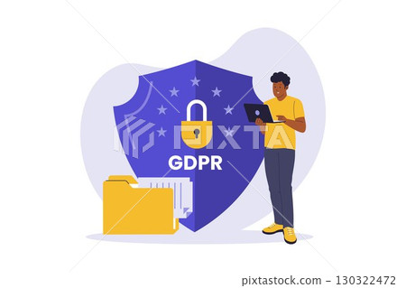 GDPR Data Protection and Privacy Law Illustration 130322472