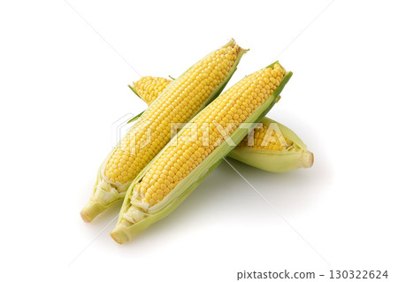 白色背景和北海道玉米 白色背景和北海道玉米 130322624