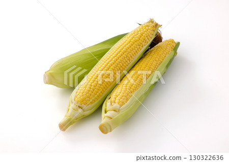 白色背景和北海道玉米 白色背景和北海道玉米 130322636