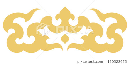 thai swirl pattern golden decorative ornament 130322653