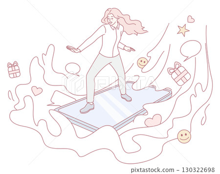 Surfing through the vibrant digital waves of connection, joy, and shared experiences online 130322698