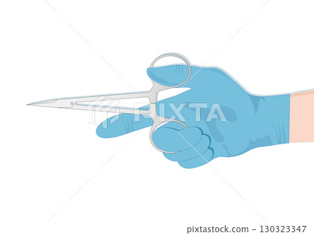 Doctor Hands with Operating Scissor. 130323347