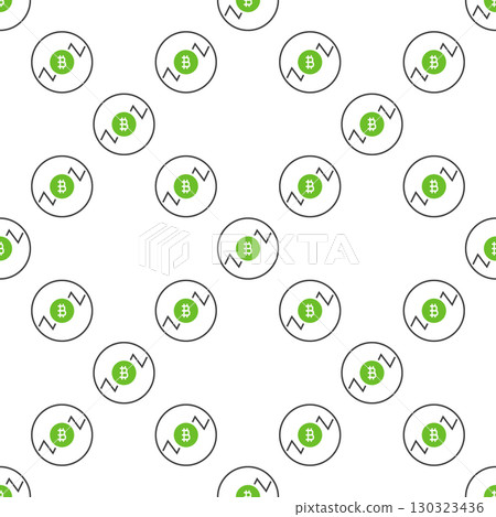 Circle with Bitcoin vector Crypto Trading seamless pattern 130323436
