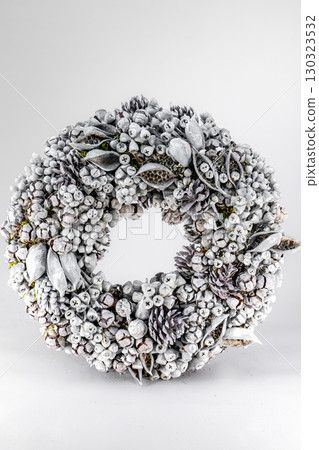 Christmas table composition. Beautiful decoration. Christmas trees, candles, stars, lights and elegant accessories. Merry Christmas and Happy Holidays, Template. Christmas table composition. Beautiful decoration. Christmas trees, candles, stars, lights and elegant accessories. Merry Christmas and Happy Holidays, Template. 130323532