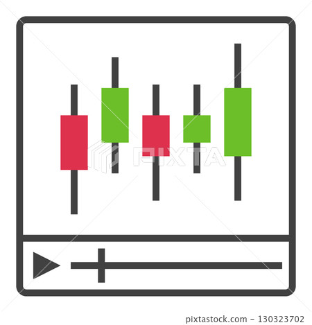 Video with Candlestick Chart vector Crypto Trading Tutorial icon or design element 130323702