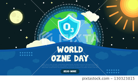 World Ozone Day illustration featuring Earth and ozone protection. Vector illustration 130323815