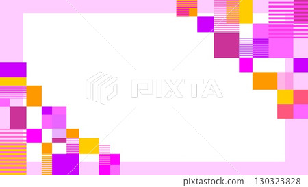 幾何圖案框架白色空間矩形邊框粉紅色 130323828