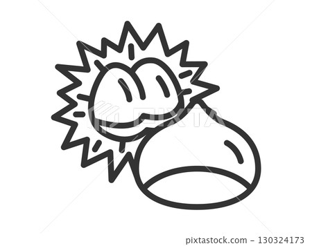 栗子圖示（線條畫）包裹在殼中的插圖 130324173