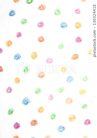 Multicoloured children's pencil crayon spotty polka dots background 130324418