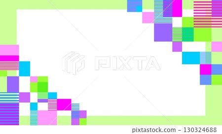Geometric pattern frame white space square border green Geometric pattern frame white space square border green 130324688