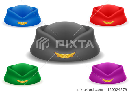 hat stewardess for passenger airlines cartoon stock vector illustration isolated 130324879