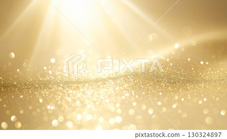 金色閃耀的背景和閃亮的聚光燈營造出華麗的場景 金色閃耀的背景和閃亮的聚光燈營造出華麗的場景 130324897