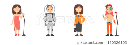Kids Professional Worker in Different Uniform Vector Set 130326103