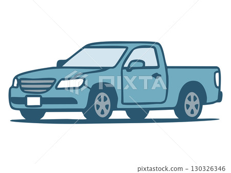 Simple illustration of a pickup truck 130326346