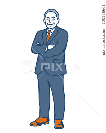 Senior businessman in a suit smiling with his arms crossed Senior businessman in a suit smiling with his arms crossed 130326661