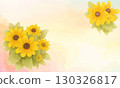 Watercolor background illustration of yellow rudbeckia flowers 130326817