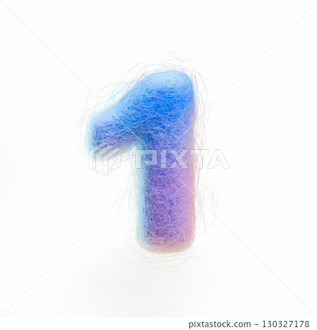 Wool felt font Number 1 ONE 3D Wool felt font Number 1 ONE 3D 130327178