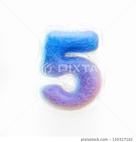 Wool felt font Number 5 FIVE 3D Wool felt font Number 5 FIVE 3D 130327182