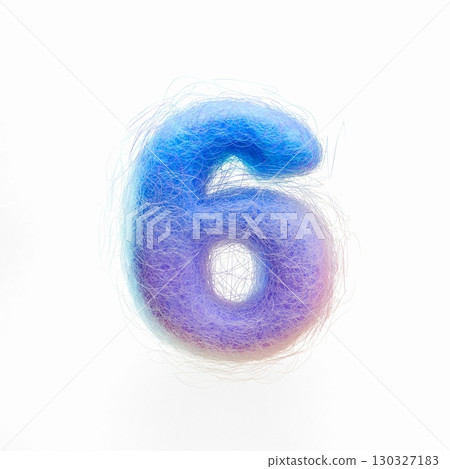 Wool felt font Number 6 SIX 3D Wool felt font Number 6 SIX 3D 130327183