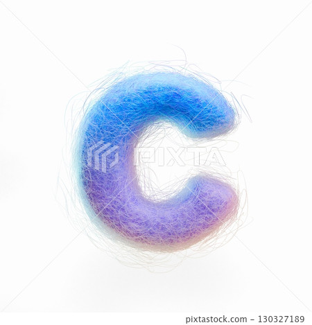 Wool felt font Letter C 3D 130327189