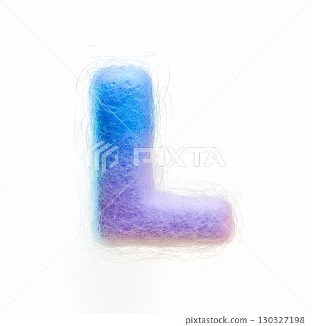 Wool felt font Letter L 3D 130327198