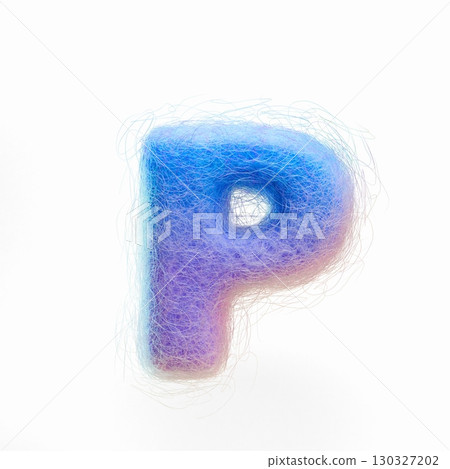 Wool felt font Letter P 3D Wool felt font Letter P 3D 130327202