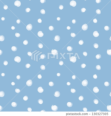Hand-drawn illustration of a seamless pattern with scattered white spots of varying sizes on a light blue background Hand-drawn illustration of a seamless pattern with scattered white spots of varying sizes on a light blue background 130327305