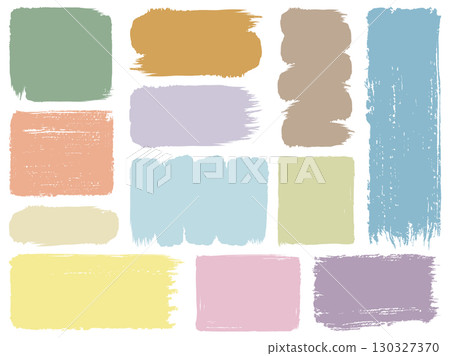 Hand-drawn square frame set in muted colors 130327370