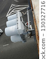 Rear view of separate arrow-type traffic light 130327716