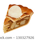 Apple pie with ice cream 130327926