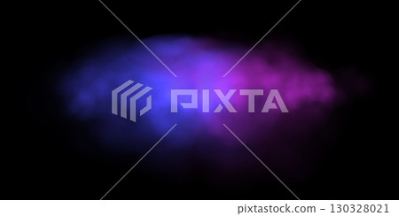 Blue purple fog or smoke cloud on black background. Gas cloud, smoky mist, toxic vapor, meteorological phenomenon, condensation over land or water surface. Abstract vector illustration Blue purple fog or smoke cloud on black background. Gas cloud, smoky mist, toxic vapor, meteorological phenomenon, condensation over land or water surface. Abstract vector illustration 130328021
